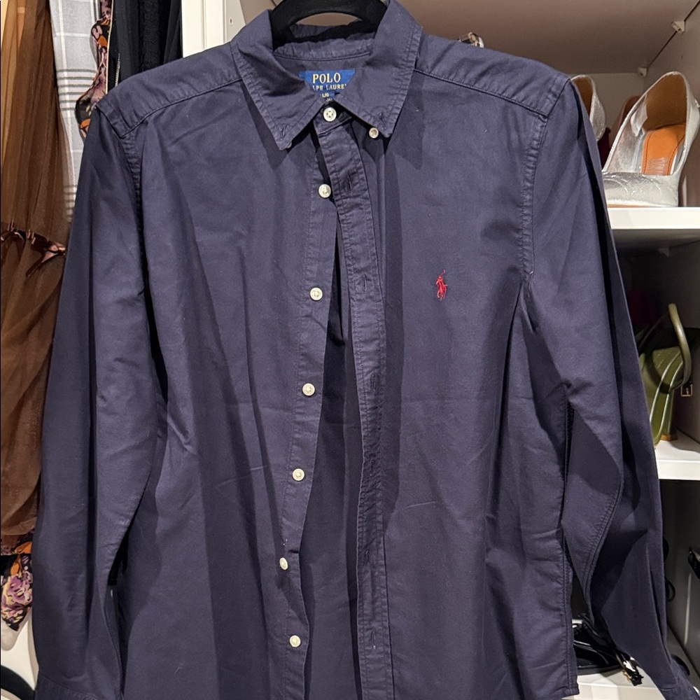 Polo by Ralph Lauren Men's Dark Blue Button Down Shirt